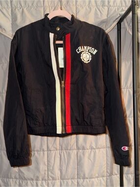 Champion Black Jacket with Red Accent